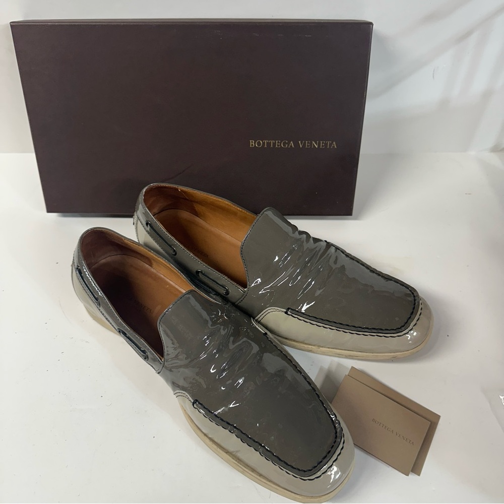 Bottega Veneta Men’s Shoes 45E gray patent leather loafer